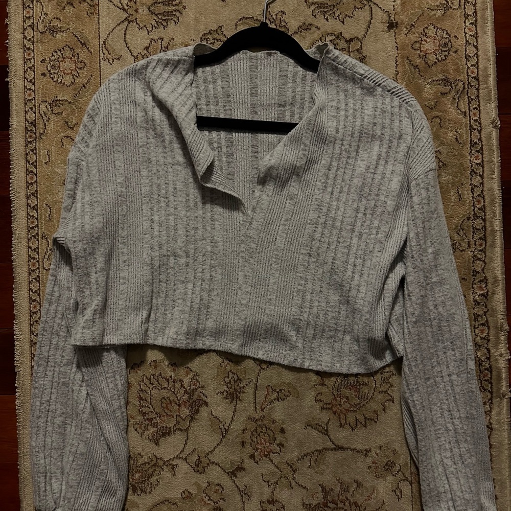 Cropped Grey Sweater